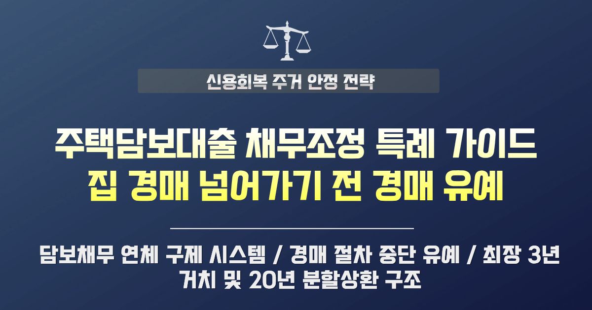 주택담보대출 채무조정 특례 경매 유예 신청법