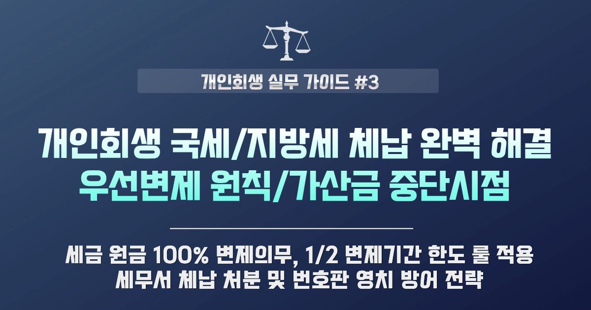 개인회생 국세·지방세 체납 처리: 변제 기간 단축 및 가산금 차단
