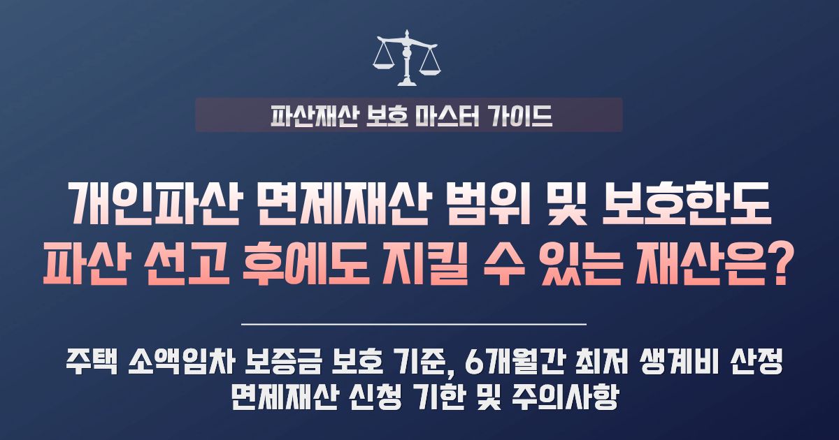 개인파산 면제재산 제도: 지킬 수 있는 재산 및 소액임차보증금 한도