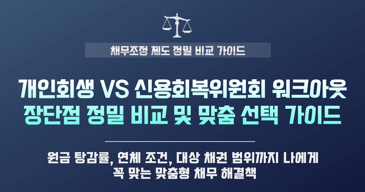 개인회생 vs 신용회복위원회 워크아웃 비교 및 맞춤 선택 가이드