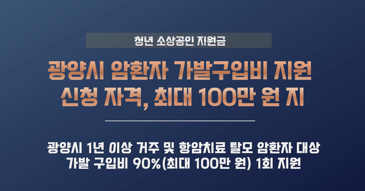 암환자 가발구입비 지원